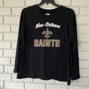 Womans 1X Black Long Sleeve NEW ORLEANS SAINTS shirt NFL